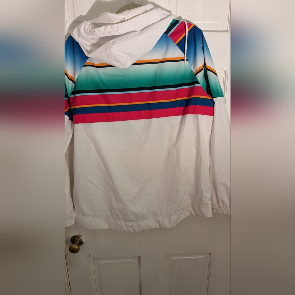 Fila Sports Windbreaker Jacket Retro 90's Y2K Style Colorful Hoodie Full Zip XL - Picture 12 of 14